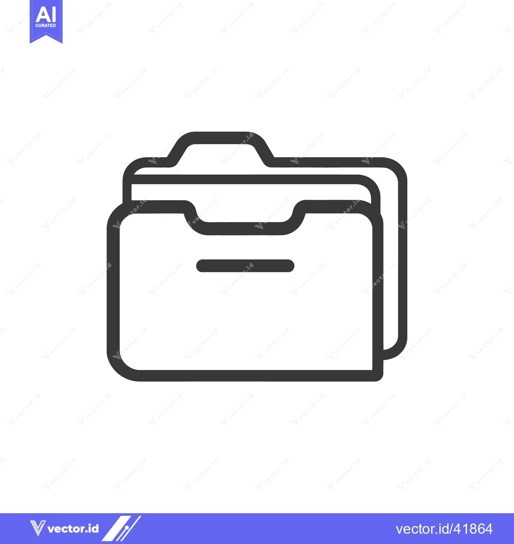 Premium Vector dari Minimalist Folder Icon: Clean Line Art for Data Storage and Organizati