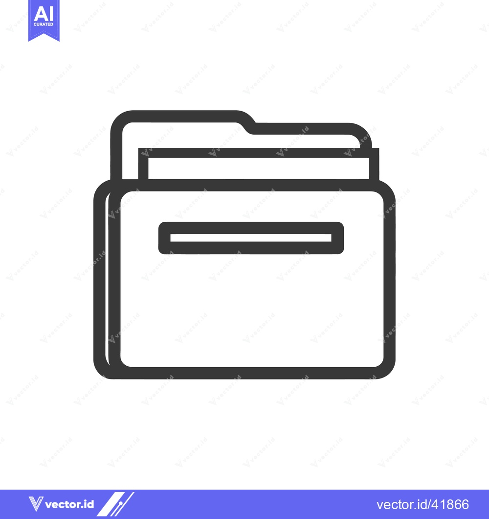 Premium Vector dari Minimalist Folder Icon: Bold Outline, Clean Design, Data Storage