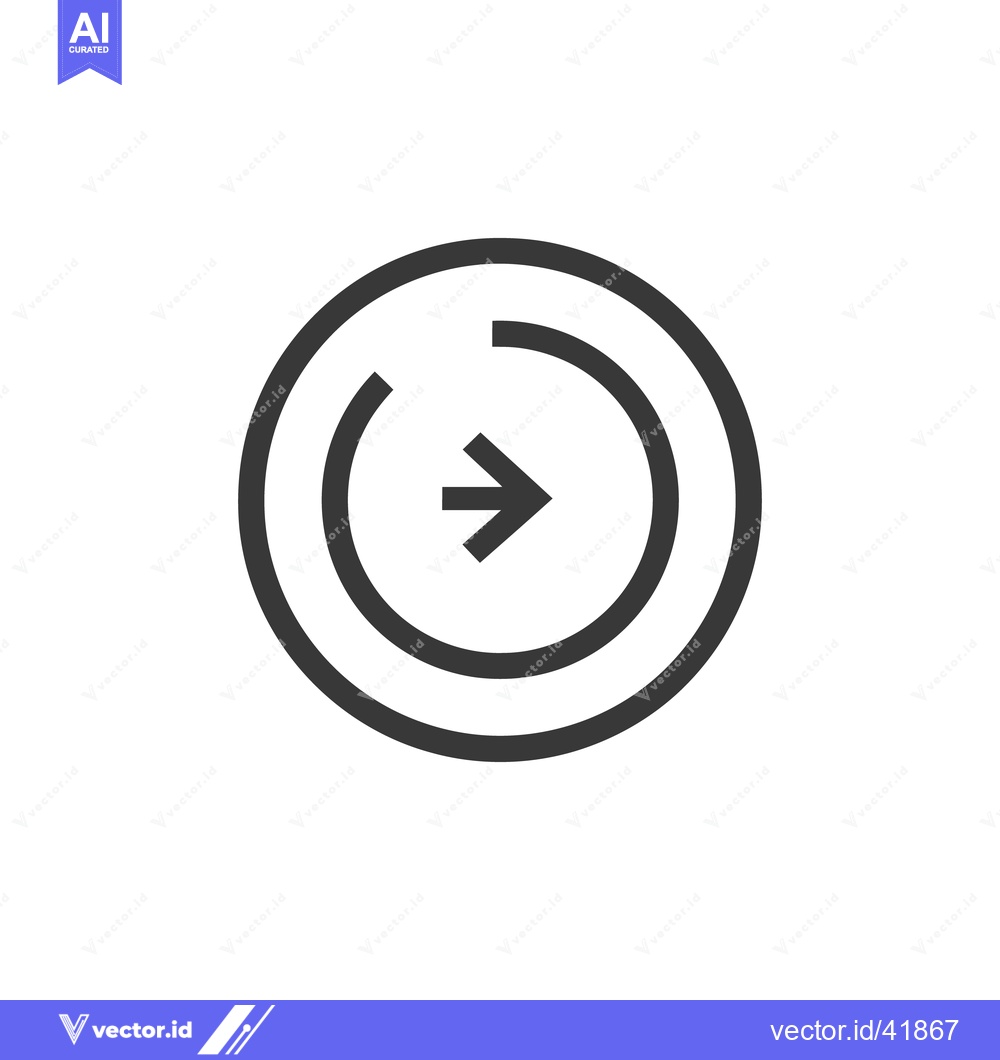 Premium Vector of Circular Arrow Icon: Simple, Minimalist Design on White Background