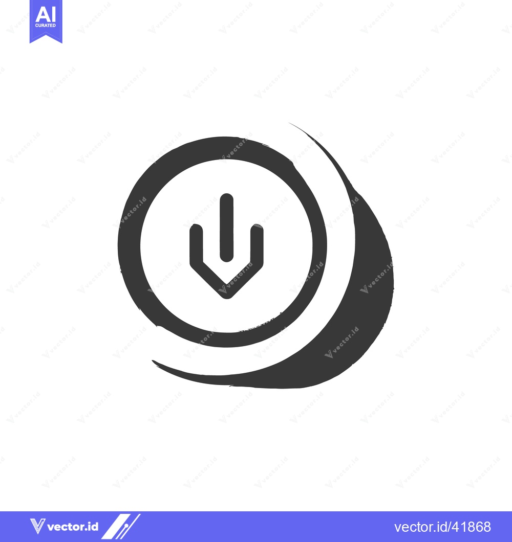 Premium Vector dari Grunge Style Power Button Icon with Circular Brush Strokes
