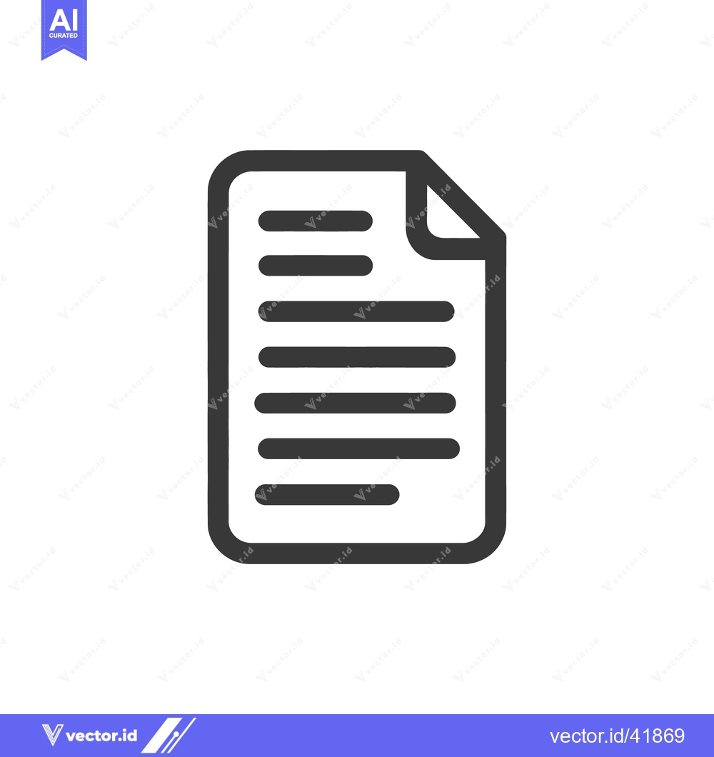 Premium Vector dari Minimalist Document Icon with Folded Corner and Text Lines