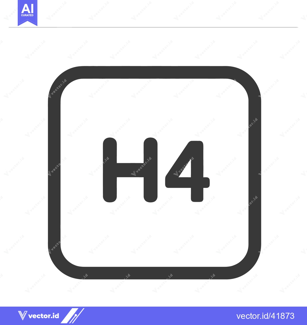 Premium Vector of Bold H4 Typography in Rounded Square Frame on White Background