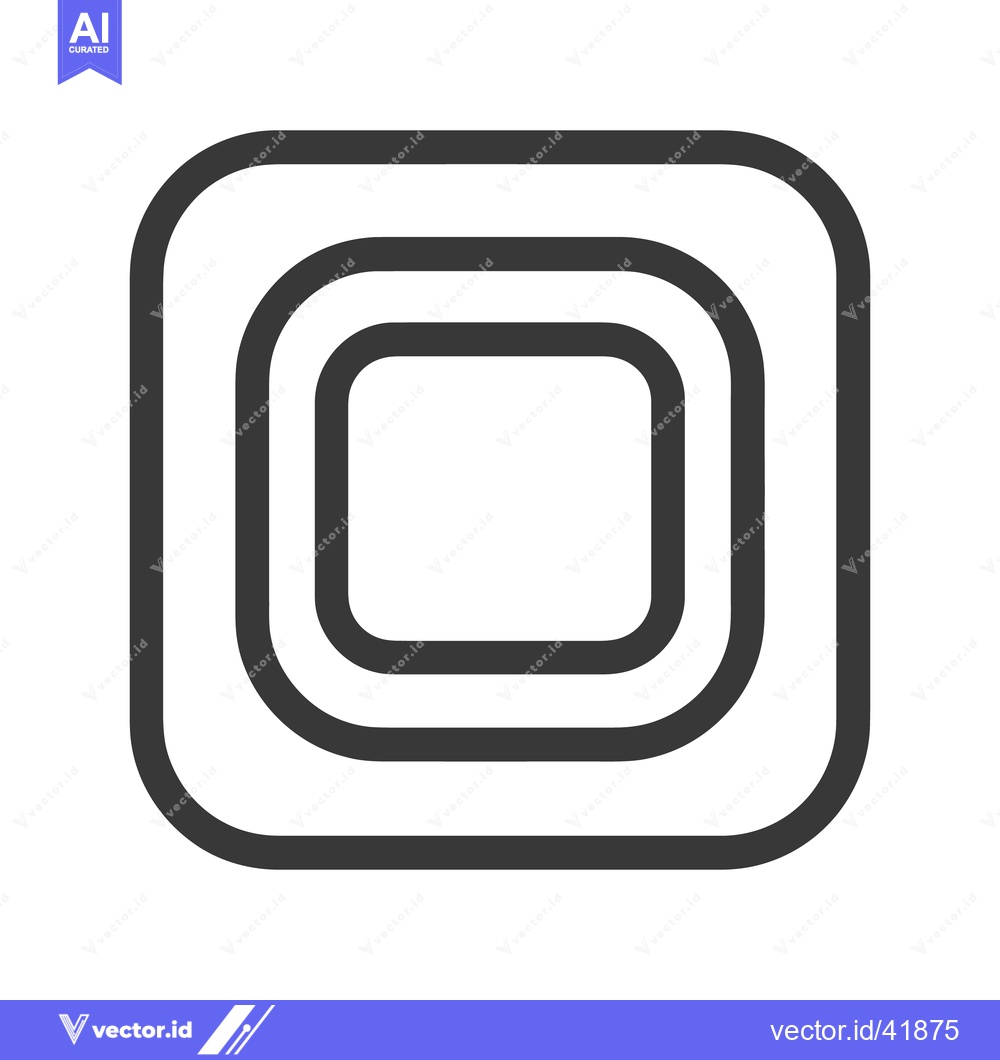 Premium Vector dari Concentric Rounded Squares: Minimalist Geometric Design in Gray and Wh