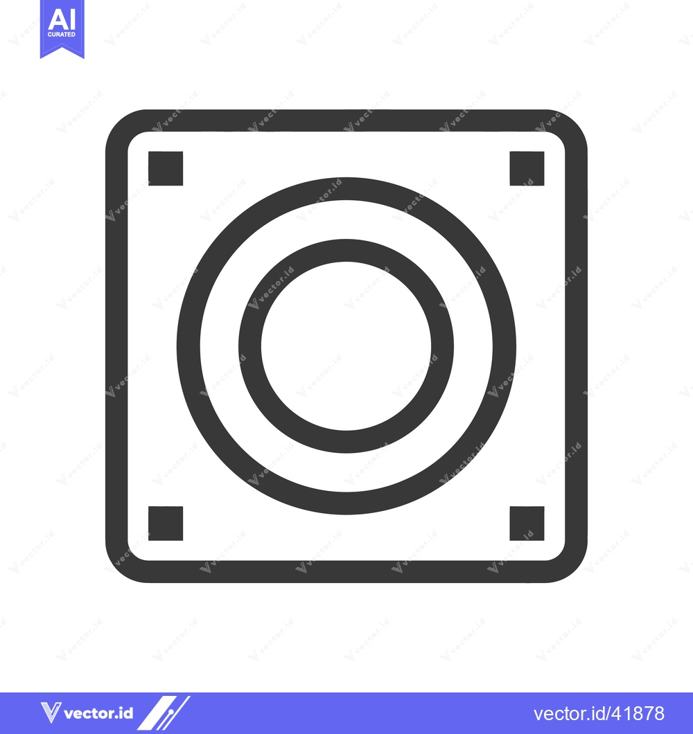 Premium Vector dari Minimalist Icon: Square with Rounded Corners and Concentric Circles De
