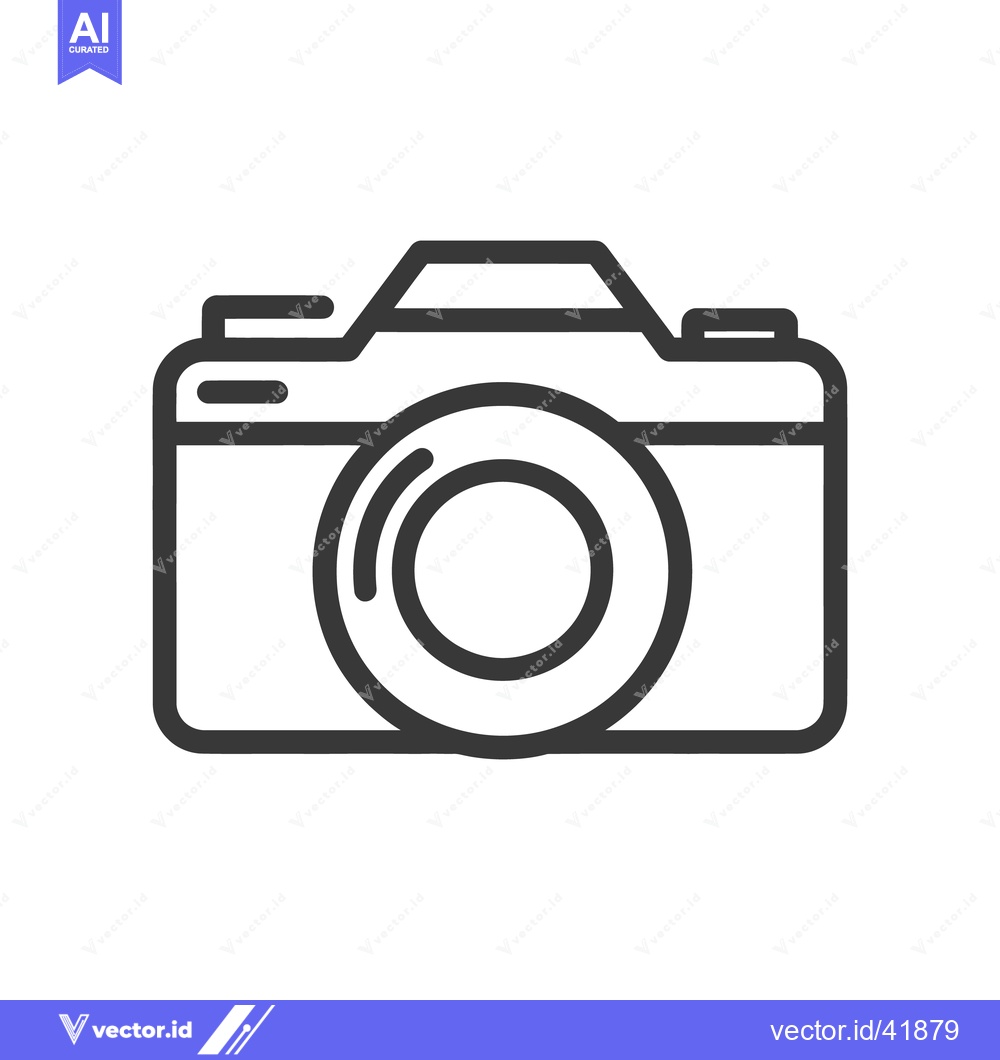 Premium Vector of Minimalist Camera Icon: Bold Outline on White Background