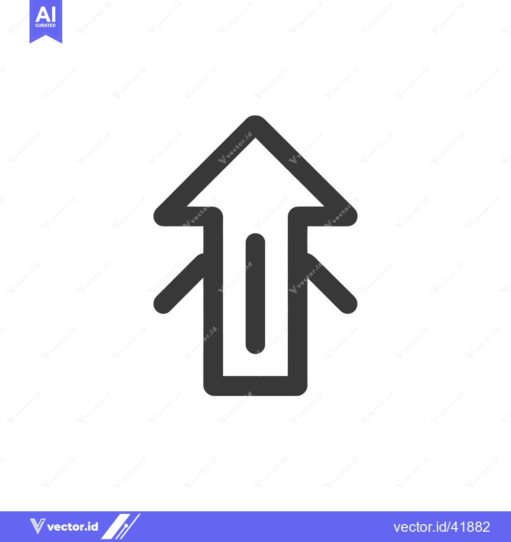 Premium Vector dari Bold Arrow Icon: Upward Direction with Unique Base Design
