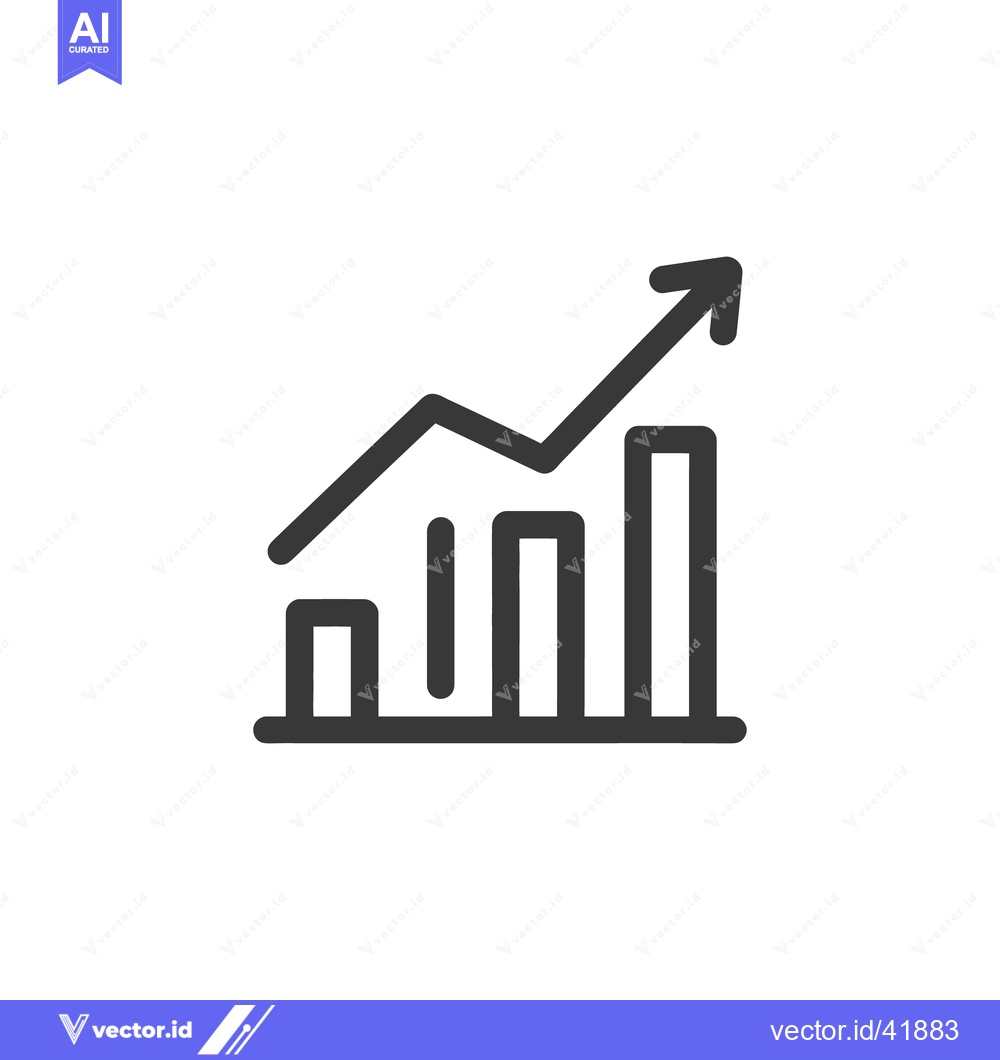 Premium Vector of Ascending Bar Graph with Arrow: Growth and Progress Icon