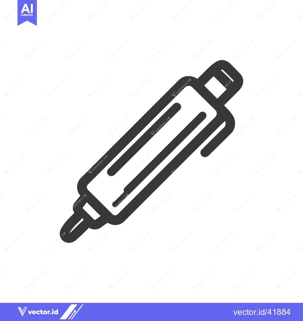 Premium Vector dari Bold Outline Icon of a Pen on White Background