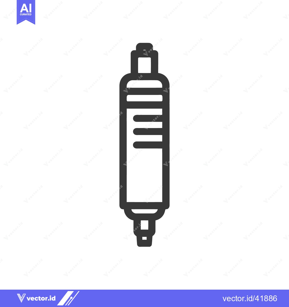 Premium Vector dari Syringe Icon: Medical Injection Tool, Outline Style, Isolated on White