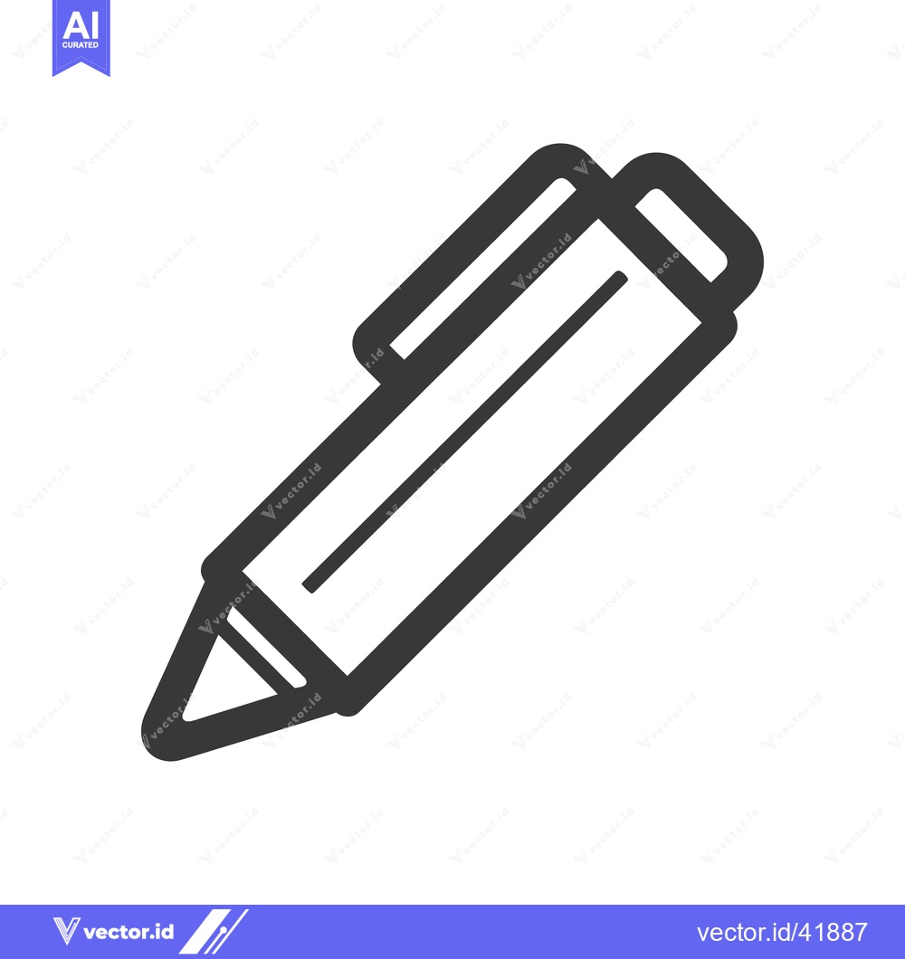 Premium Vector of Stylized Pen Icon: Bold Outline on White Background