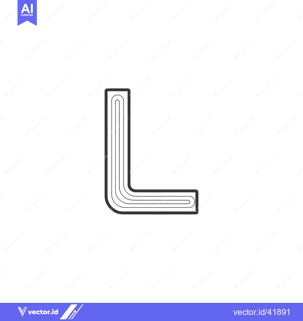 Premium Vector dari Minimalist Letter L Design with Parallel Lines and Rounded Corners