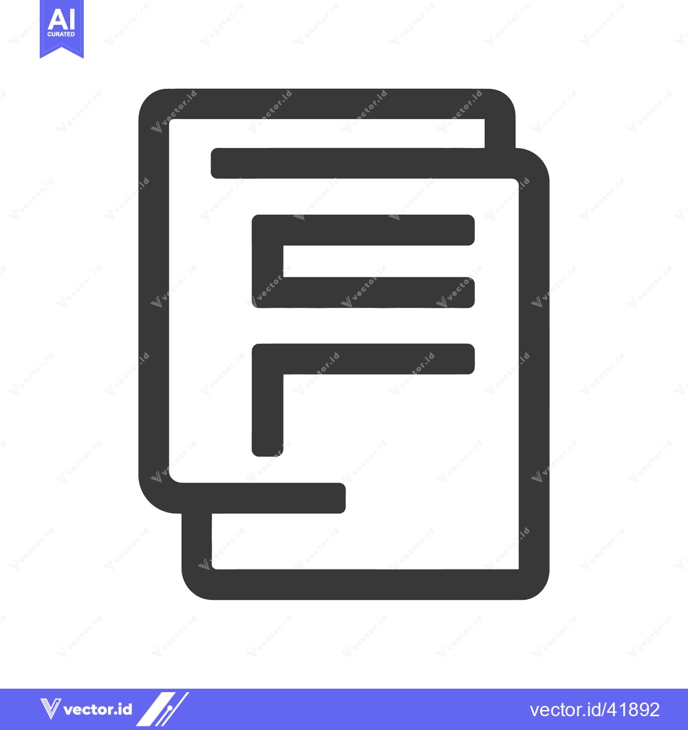 Premium Vector of Minimalist Document Icon: Stacked Papers with Rounded Corners and Text