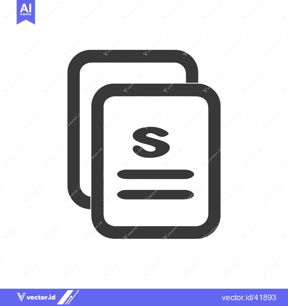 Premium Vector dari Stacked Documents Icon with 'S' Symbol, Rounded Corners, Minimalist De