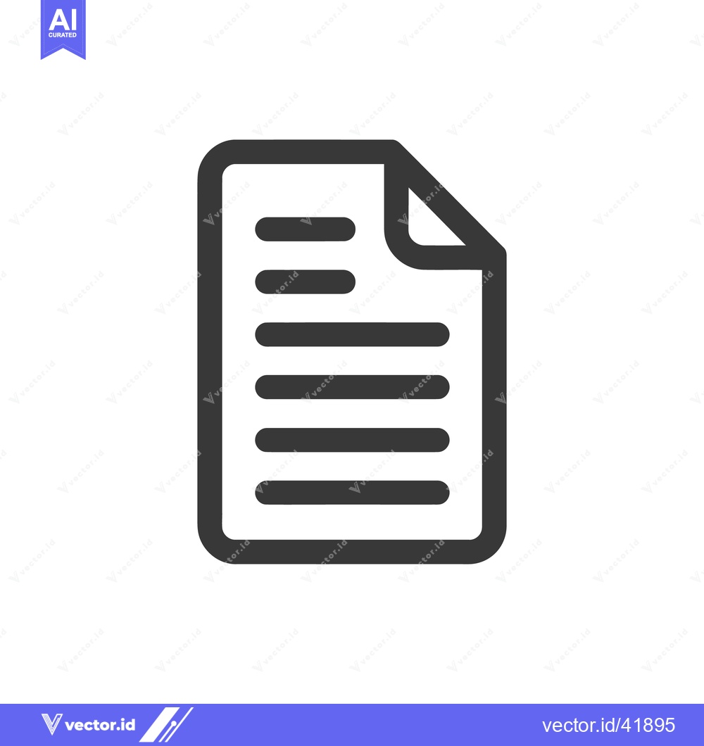 Premium Vector dari Simple Dark Gray Document Icon with Folded Corner and Text Lines