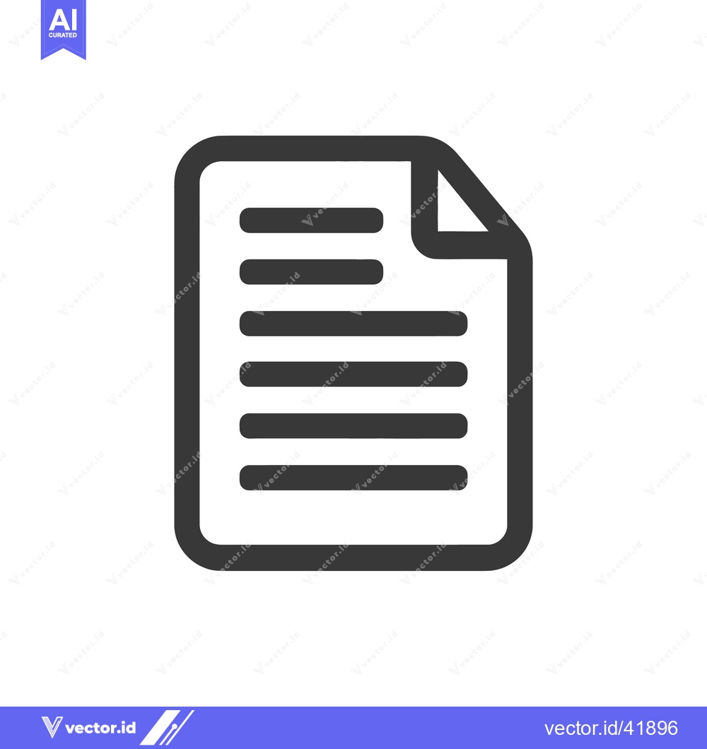 Premium Vector dari Simple Document Icon with Folded Corner and Text Lines