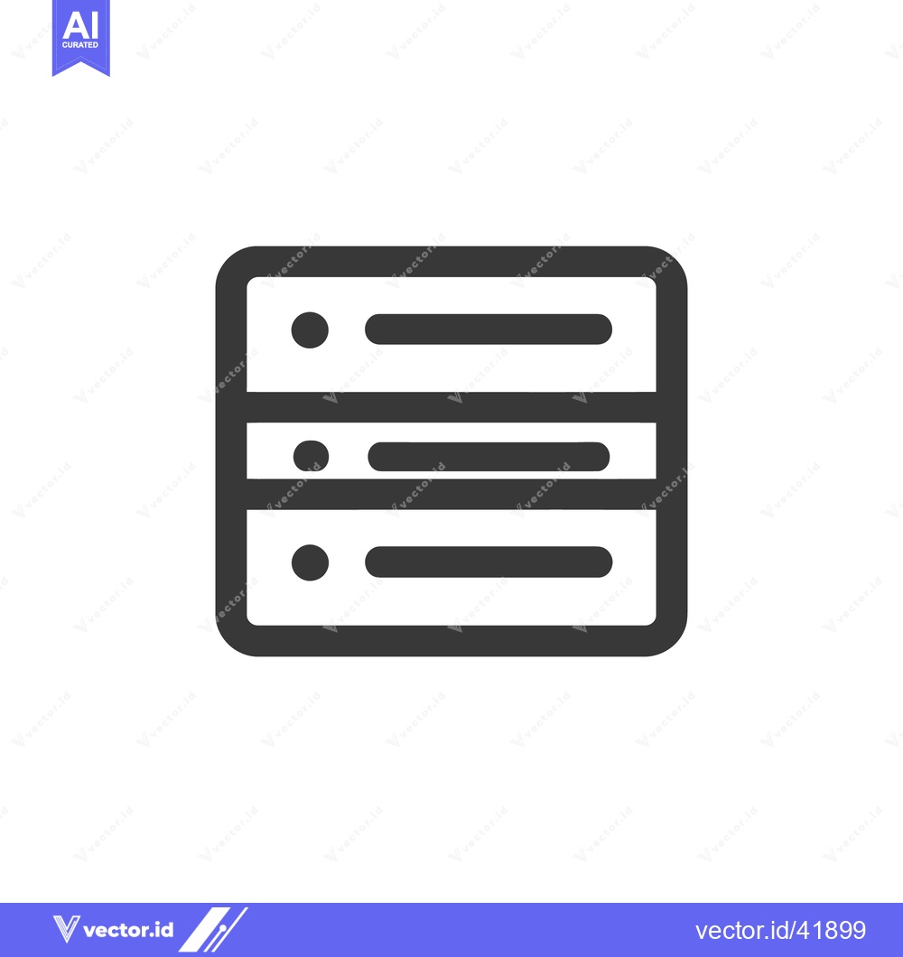 Premium Vector dari Minimalist Server Rack Icon: Data Storage and Network Infrastructure S