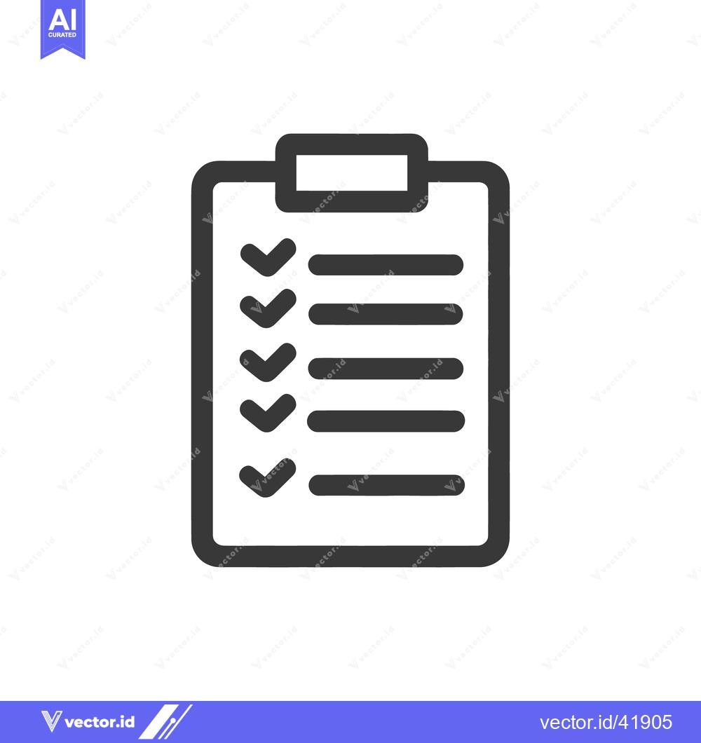Premium Vector dari Completed Checklist Icon: Dark Gray Tick Marks and Lines on White Back