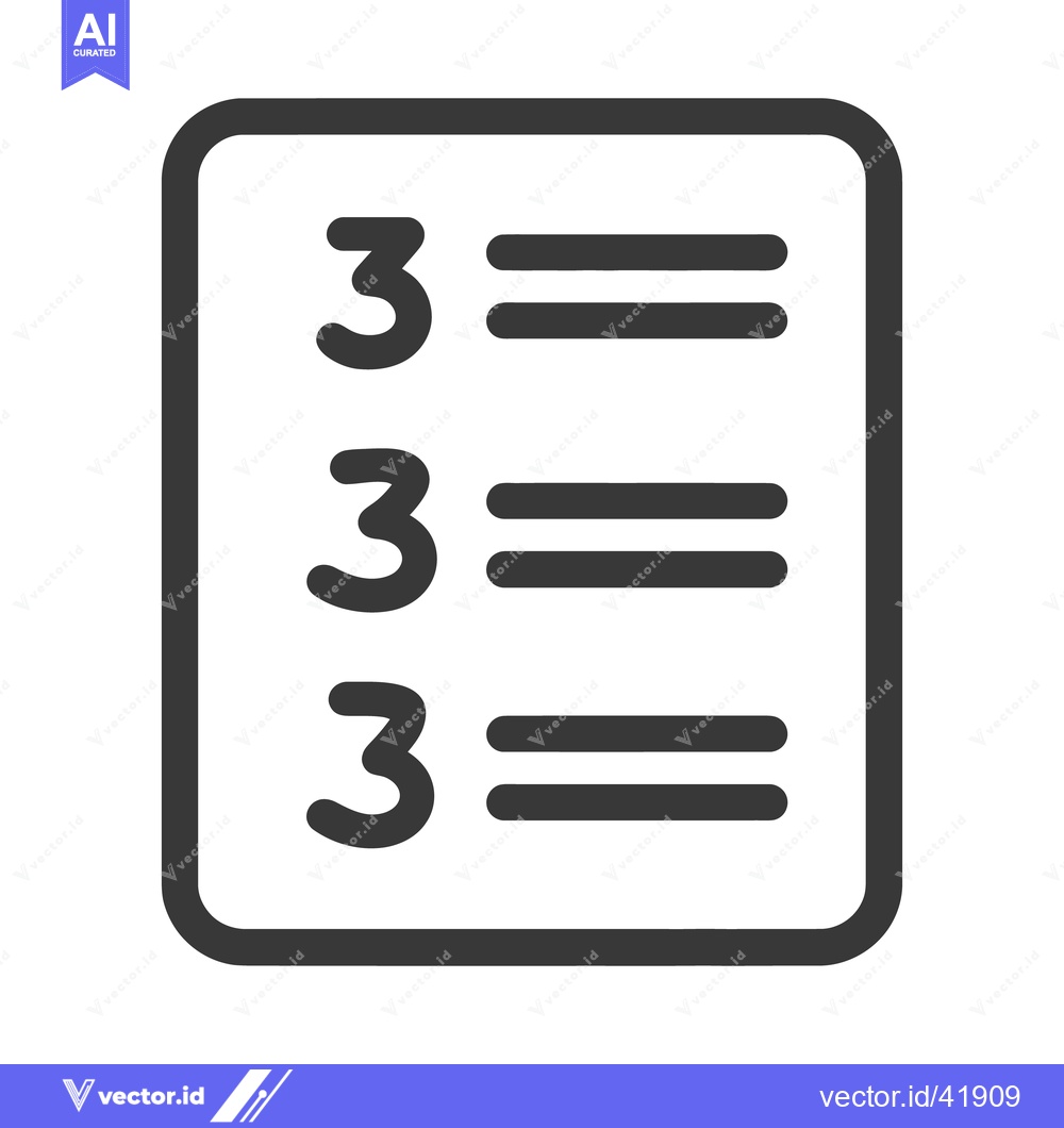 Premium Vector dari Three Items List Icon: Dark Gray Rounded Square with Equal Sign