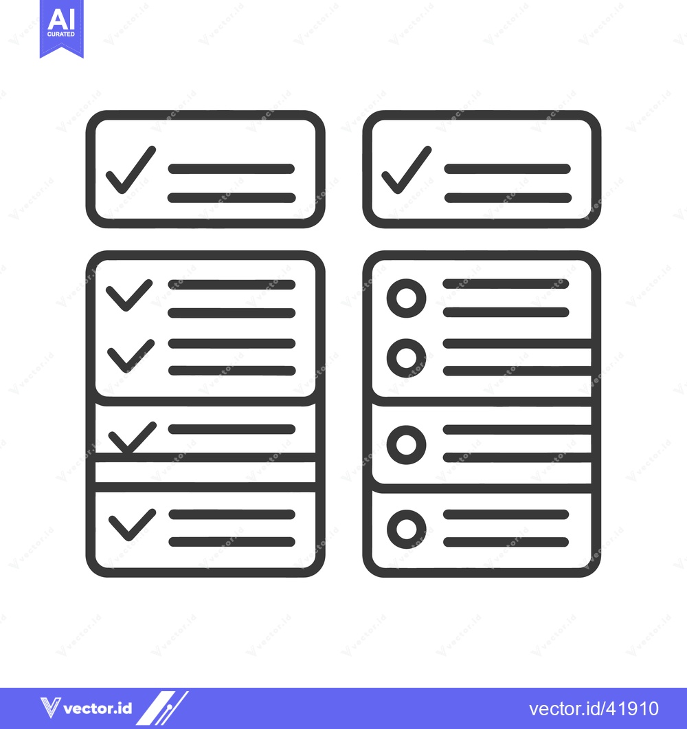 Premium Vector dari Checklist and Radio Button Icon Set: Task Management and Selection