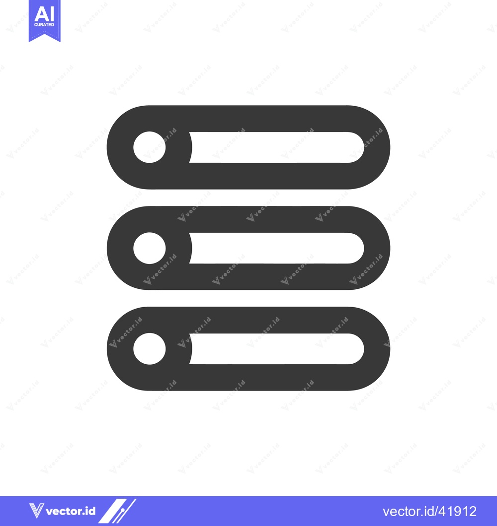 Premium Vector dari Three Horizontal Bars with Rounded Ends: List Icon Graphic
