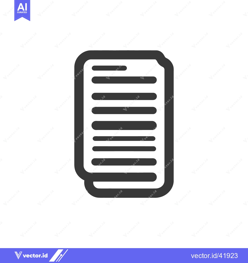 Premium Vector dari Stacked Document Icon with Rounded Edges and Text Lines