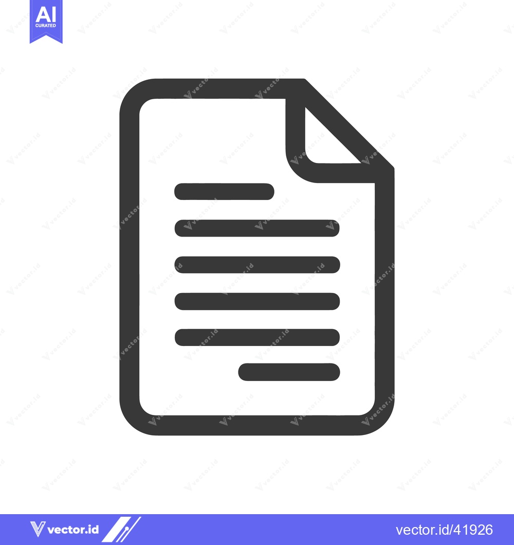Premium Vector dari Minimalist Document Icon with Text Lines and Folded Corner Detail