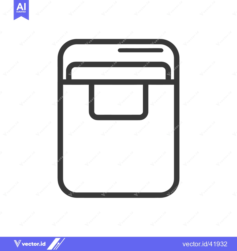 Premium Vector dari Minimalist Outline Icon of a Handbag with Rounded Corners on White