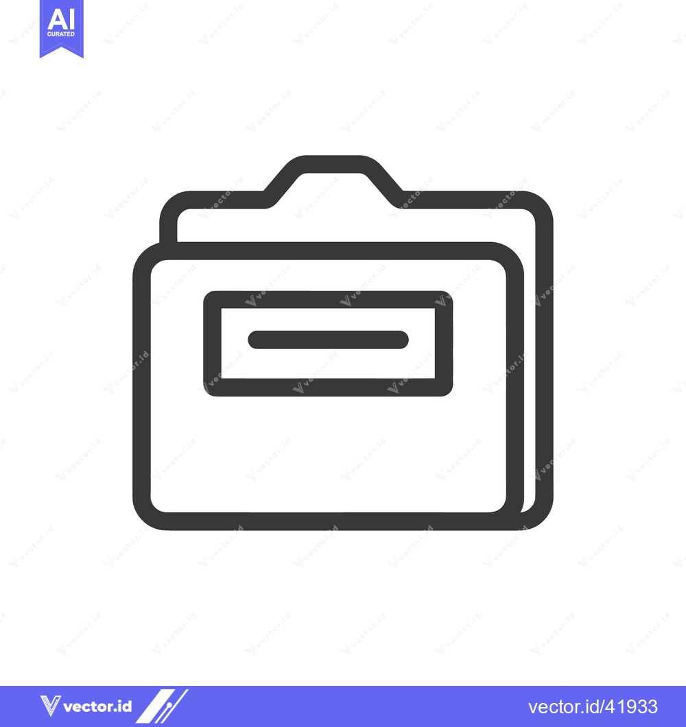 Premium Vector of Minimalist Folder Icon: Clean Line Art for Data Storage and Organizati
