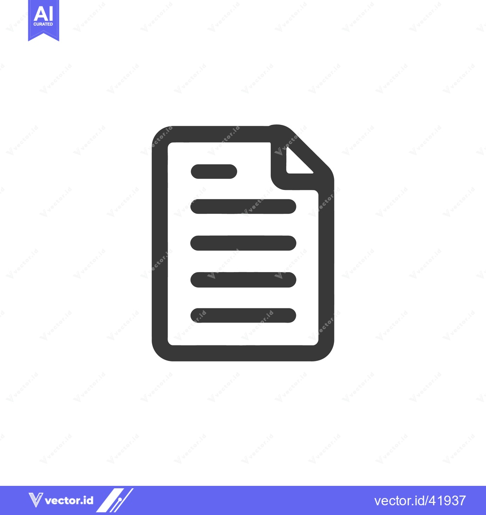Premium Vector of Minimalist Document Icon: Rounded Edges, Simple Lines, Modern Design