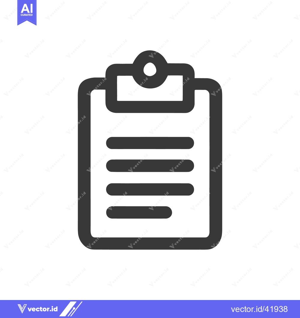 Premium Vector of Minimalist Clipboard Icon with Rounded Lines and Clean Design