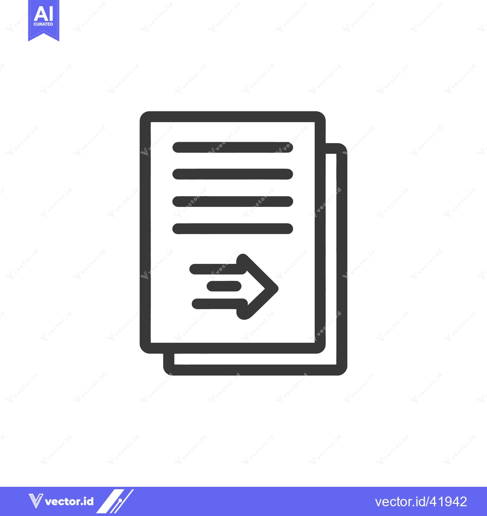 Premium Vector dari Send Document Icon: Two Papers with Arrow Symbol, Minimalist Design