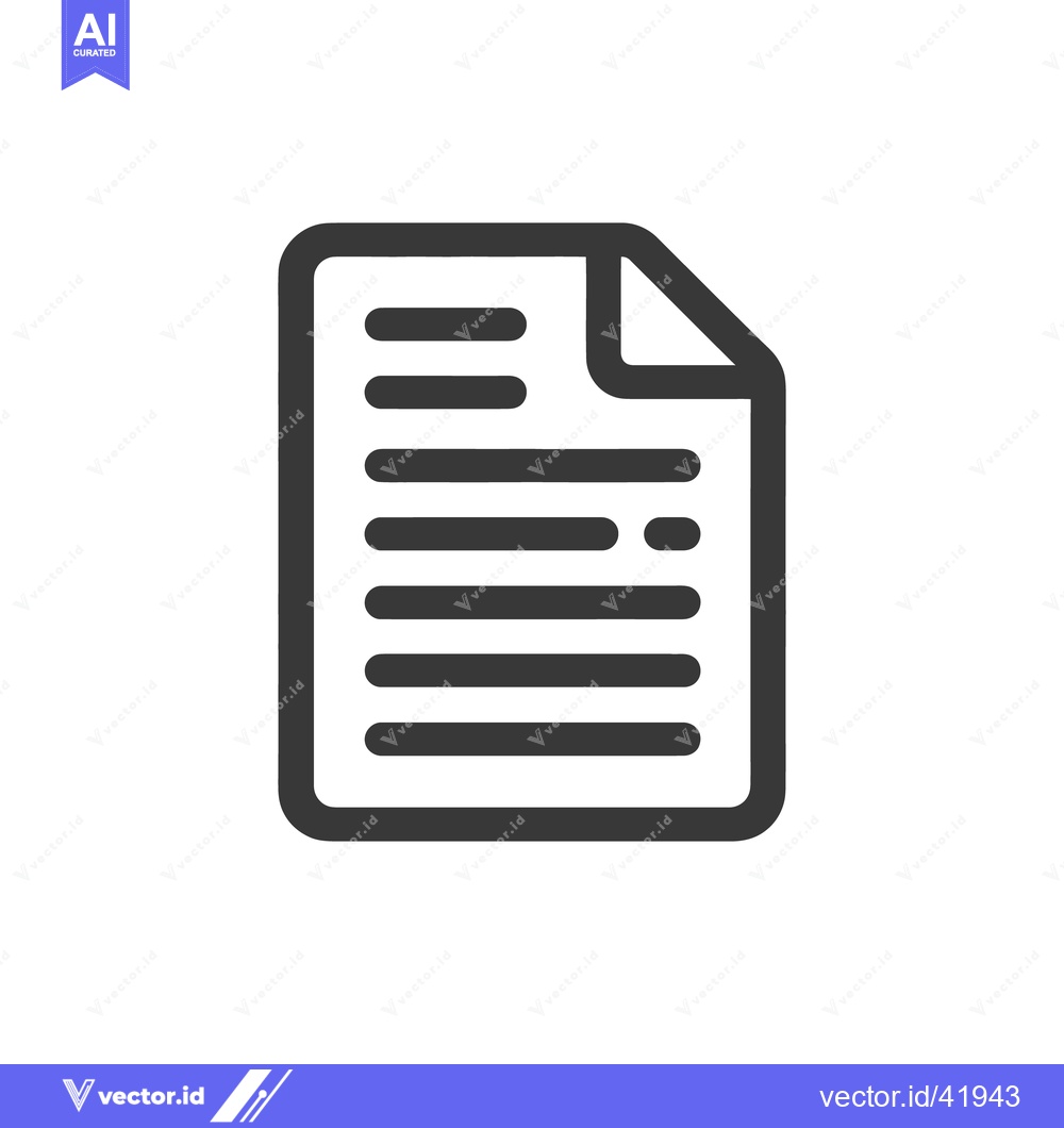 Premium Vector dari Simple Dark Gray Document Icon with Folded Corner on White Background