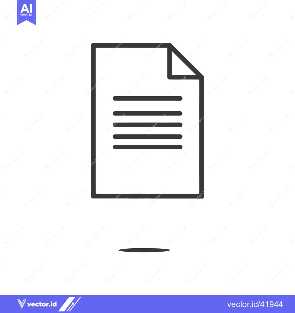 Premium Vector of Minimalist Document Icon with Folded Corner and Shadow Detail