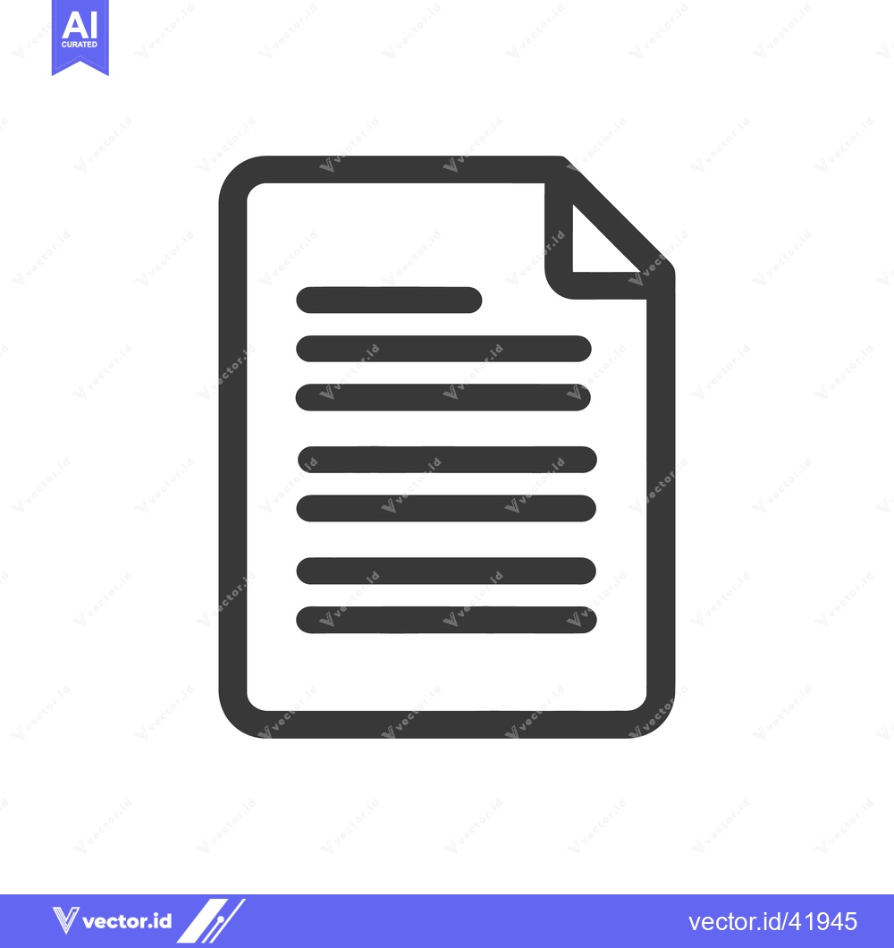 Premium Vector dari Minimalist Document Icon with Text Lines and Rounded Corners in Dark G
