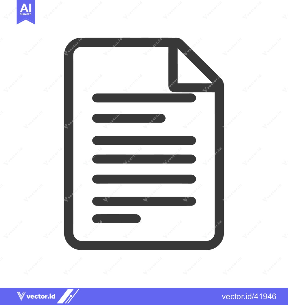 Premium Vector dari Simple Document Icon with Folded Corner and Text Lines
