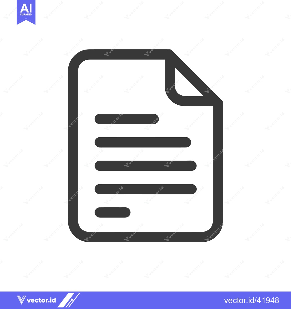 Premium Vector dari Document Icon: Minimalist Design with Rounded Corners and Text Lines