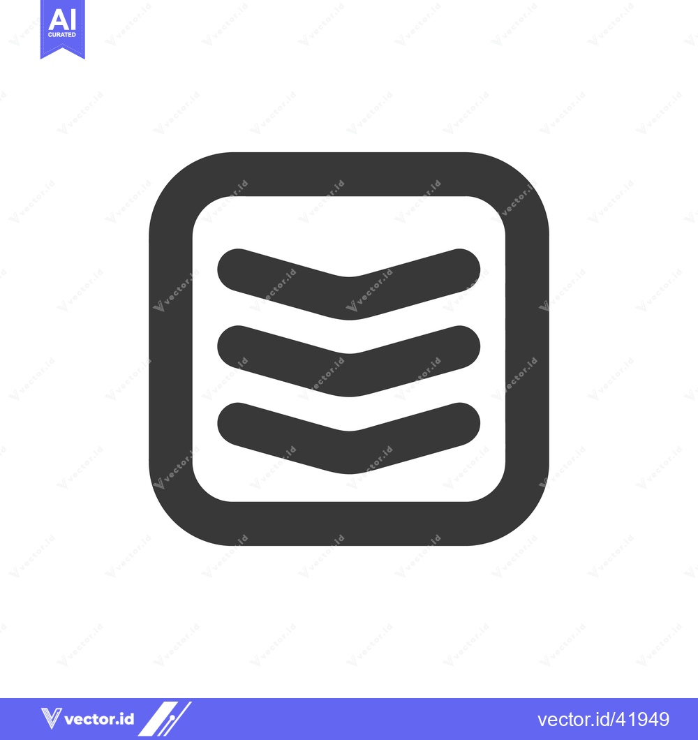 Premium Vector dari Chevron Arrows in Rounded Square Frame, Minimalist Icon Design