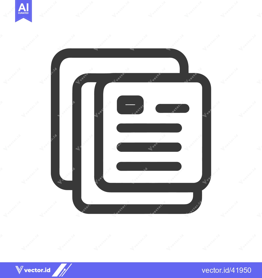 Premium Vector dari Stacked Documents Icon: Streamlined Design for Digital Interface Simpl