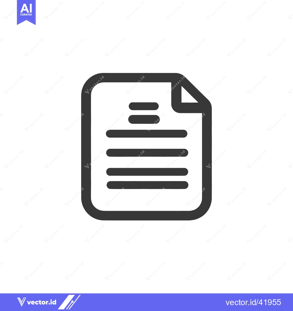 Premium Vector dari Minimalist Document Icon with Folded Corner and Text Lines