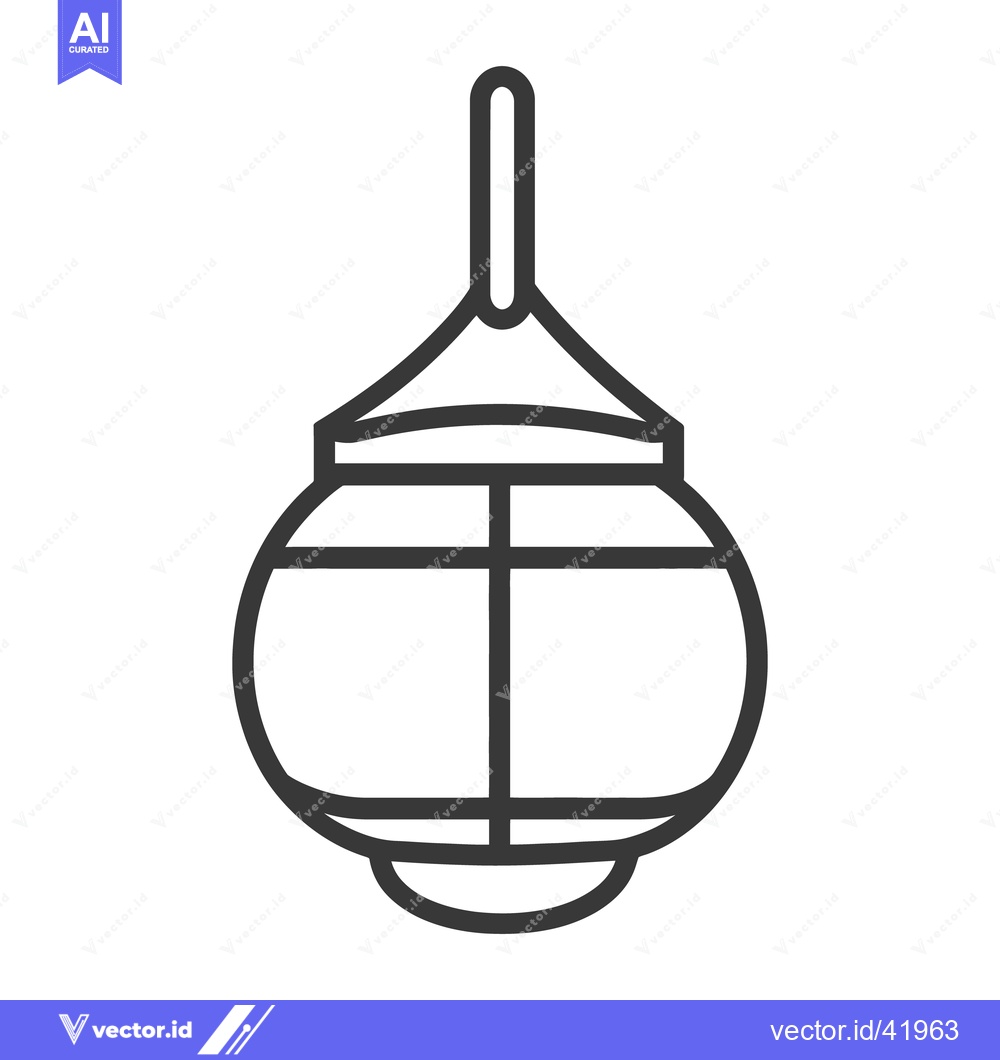 Premium Vector dari A simple black and white lantern illustration in a minimalist style