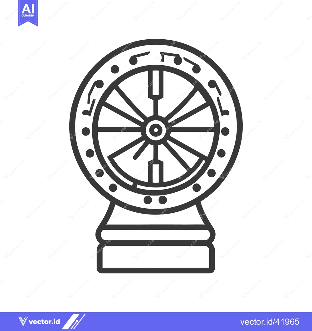 Premium Vector dari An illustrative graphic of a wheel shaped object on a stand