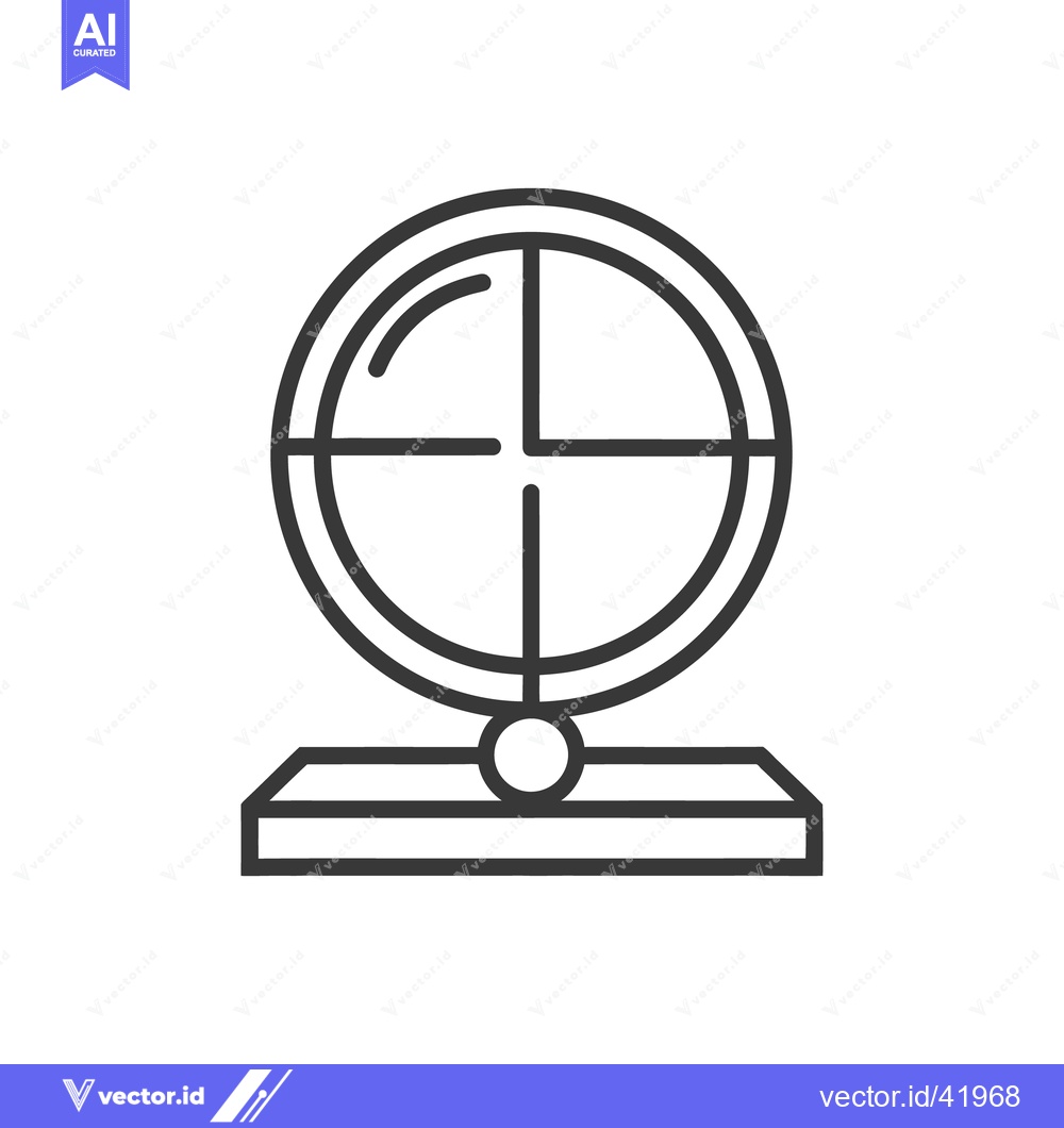 Premium Vector dari A simple black and white target reticle instrument icon on a stand