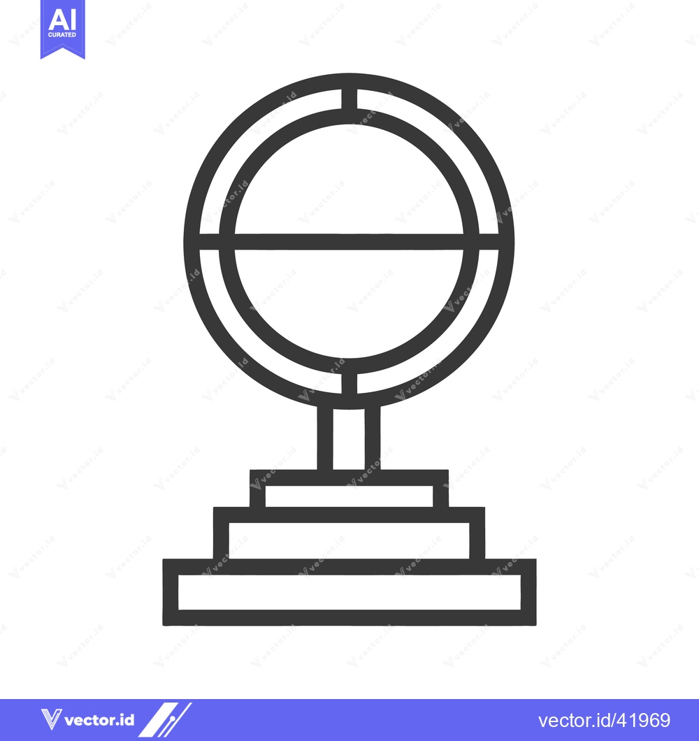 Premium Vector dari A graphic representation of a globe supported on a stepped pedestal