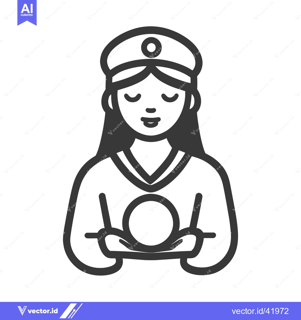Premium Vector of An illustration of a woman holding a spherical crystal ball
