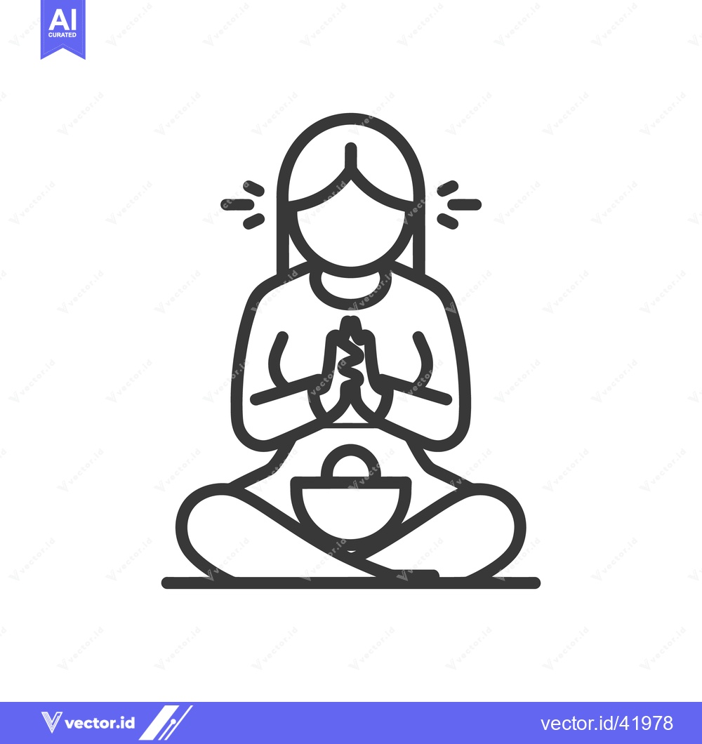 Premium Vector of Simplified illustration depicting a person in a meditative posture