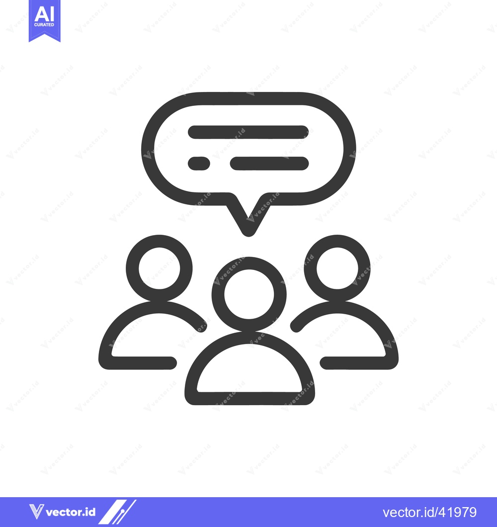 Premium Vector dari Group Discussion Icon: Teamwork, Communication, and Shared Ideas in Mi