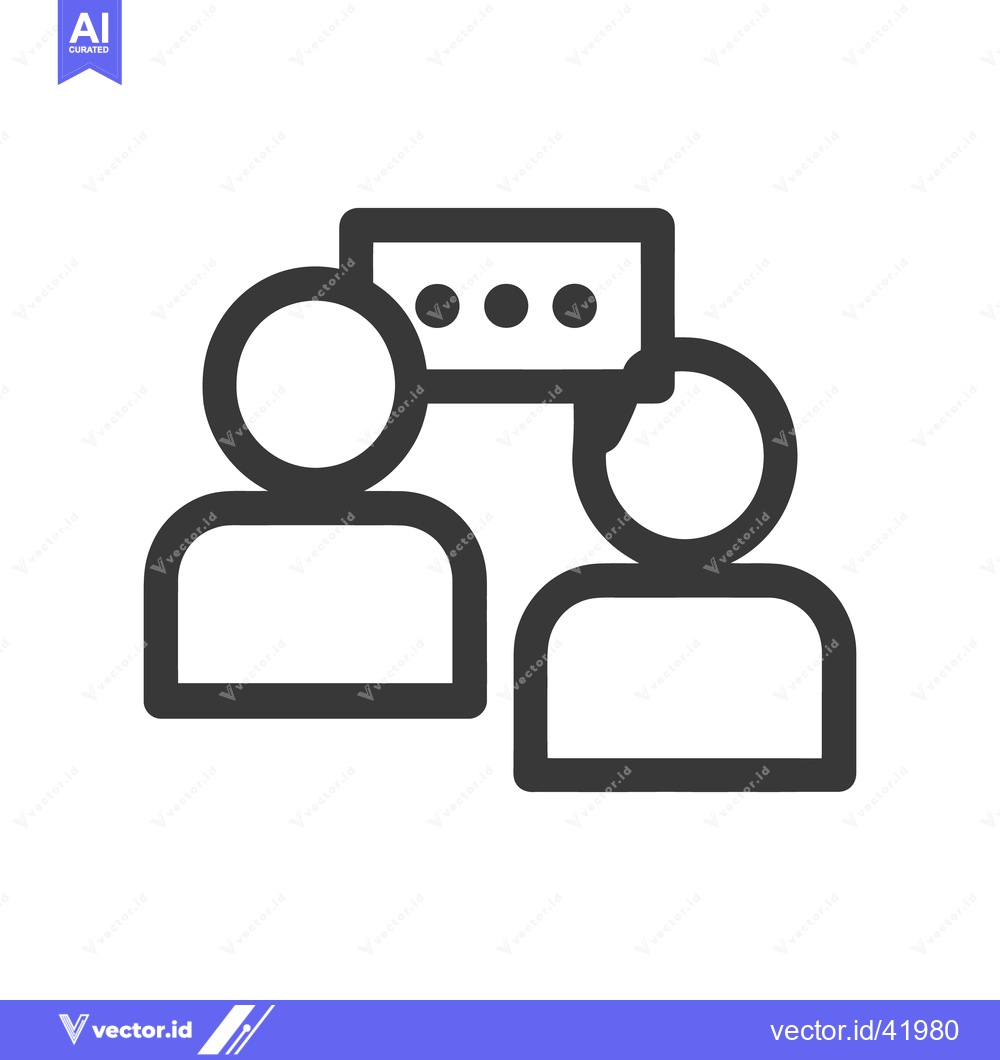 Premium Vector of Minimalist Icon of Two People Communicating with Speech Bubble