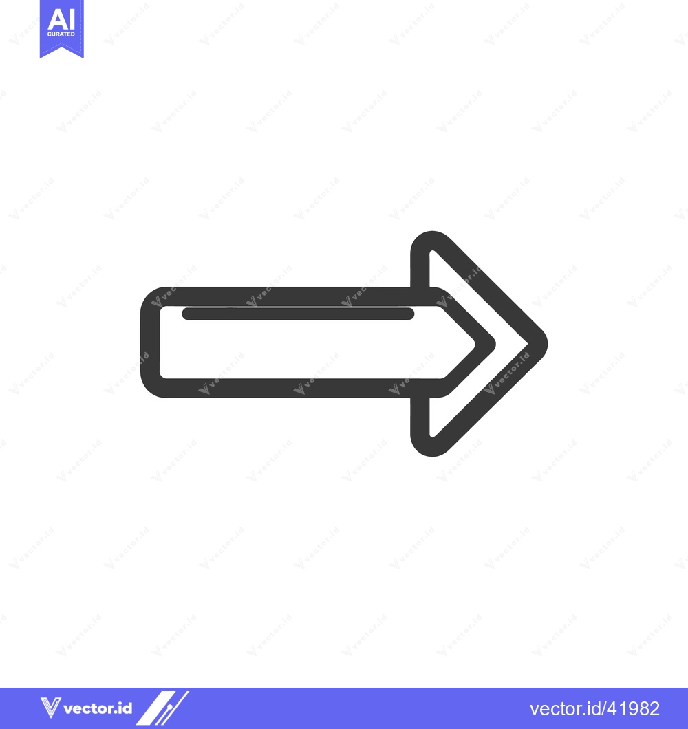 Premium Vector dari Bold Outline Arrow Pointing Right on White Background