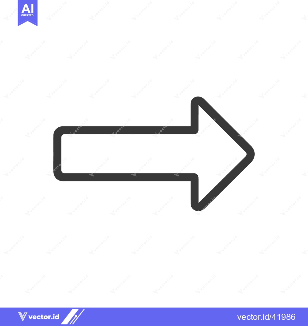 Premium Vector dari Bold Right Arrow Icon: Simple Directional Symbol on White Background