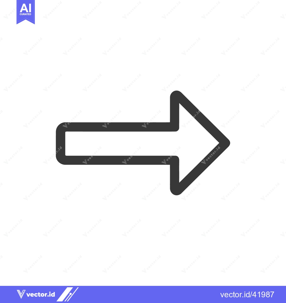 Premium Vector dari Bold Gray Arrow Icon Pointing Right on White Background